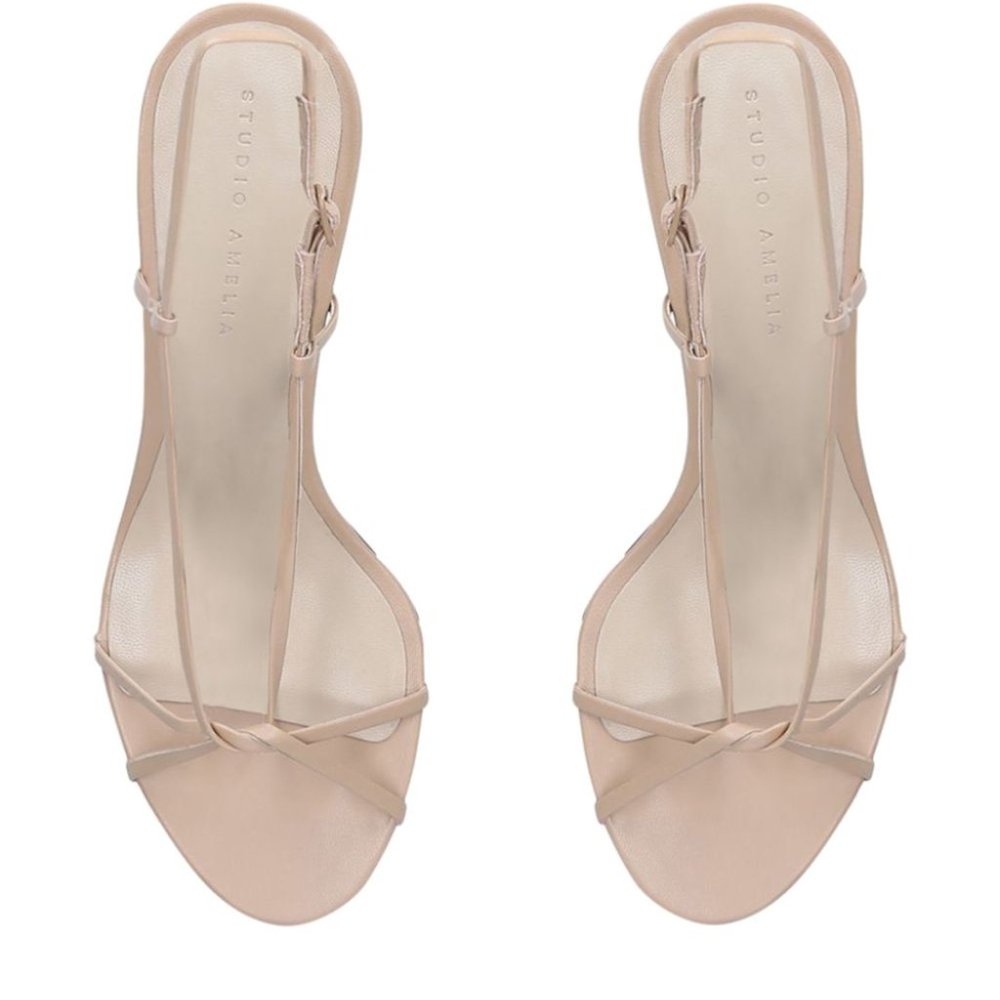 Studio Amelia Entwined 70mm Heel in Stone, Size 39